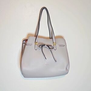 Nanette Lepore Arabelle Shoulder Bag Light Gray Vegan Leather